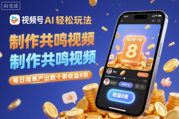 视频号AI轻松玩法，制作共鸣视频，每日简单产出数十条收益8张-米壳知道—知识分享平台