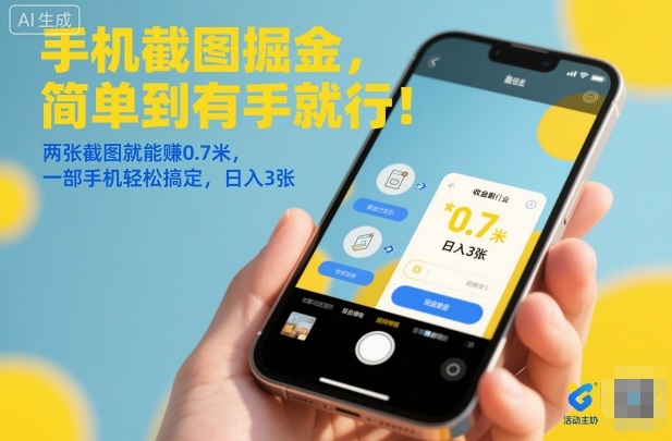 手机截图掘金，简单到有手就行！两张截图就能賺0.7米，一部手机轻松搞定，日入3张【揭秘】-米壳知道—知识分享平台