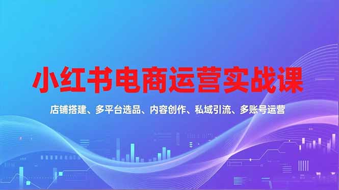 小红书电商运营实战课,店铺搭建、多平台选品、内容创作、私域引流、多账号运营等玩法-米壳知道—知识分享平台