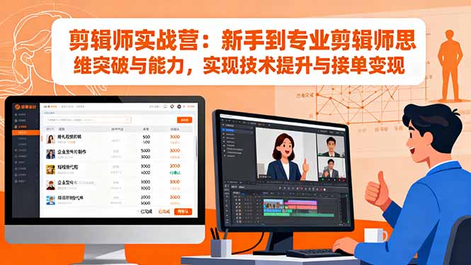 剪辑师实战营：新手到专业剪辑师思维突破与能力，实现技术提升与接单变现-米壳知道—知识分享平台