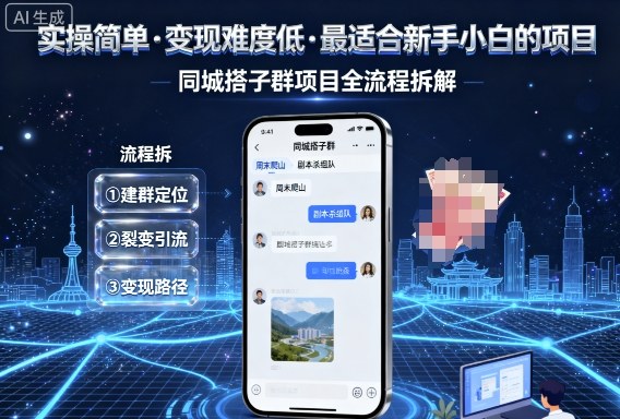 实操简单，变现难度低，最适合新手小白做的项目，每天轻松收入3张，同城搭子群项目全流程拆解-米壳知道—知识分享平台