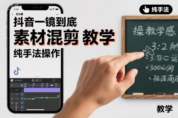 抖音一镜到底素材混剪教学，纯手法操作-米壳知道—知识分享平台