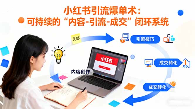 小红书引流爆单术:构建一套低成本 可持续的“内容-引流-成交”闭环系统-米壳知道—知识分享平台