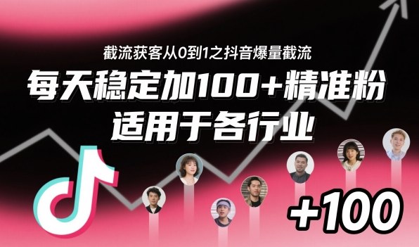 截流获客从0到1之抖音爆量截流,每天稳定加100+精准粉,适用于各行业-米壳知道—知识分享平台