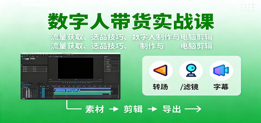 数字人变现实战课:流量获取、选品技巧、数字人制作与电脑剪辑-米壳知道—知识分享平台