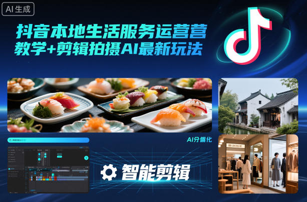 抖音本地生活服务运营教学+剪辑拍摄AI最新玩法-米壳知道—知识分享平台