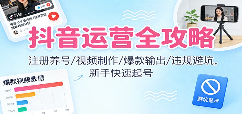抖音运营全攻略:注册养号/视频制作/爆款输出/违规避坑,新手快速起号-米壳知道—知识分享平台