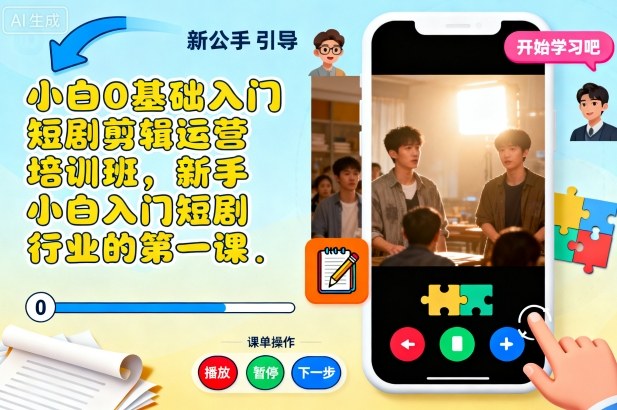 小白0基础入门短剧剪辑运营培训班,新手小白入门短剧行业的第一课-米壳知道—知识分享平台