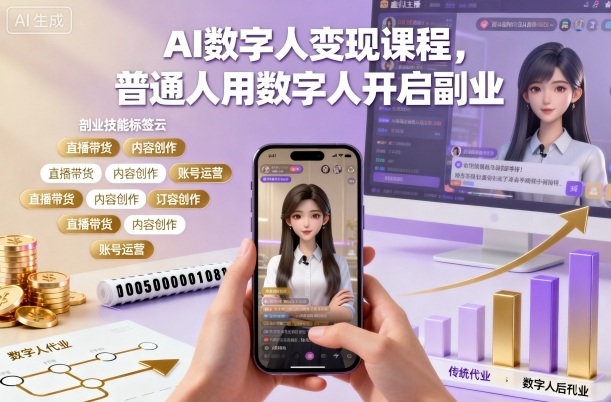 AI数字人变现课程，普通人用数字人开启副业-米壳知道—知识分享平台