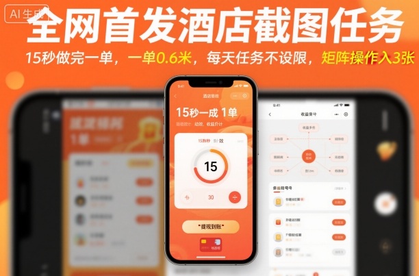 全网首发酒店截图任务，15秒做完一单，一单0.6米，每天任务不设限，矩阵操作日入3张【揭秘】-米壳知道—知识分享平台