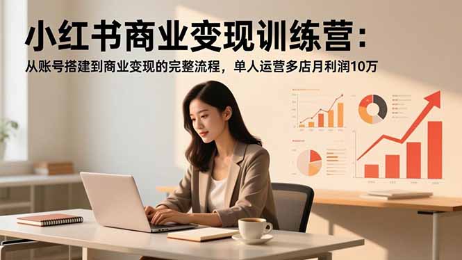小红书商业变现训练营:从账号搭建到商业变现的完整流程,单人运营多店月利润10万-米壳知道—知识分享平台