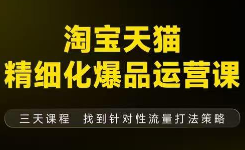 猫课子幽·淘宝天猫精细化爆品运营【音频+字幕+文档】(9月12-14杭州线下课)-米壳知道—知识分享平台