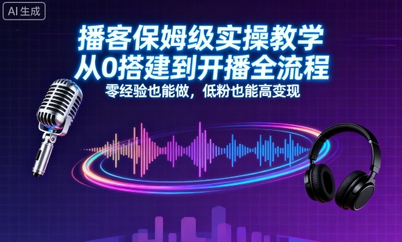 播客保姆级实操教学，从0搭建到开播全流程，零经验也能做，低粉也能高变现-米壳知道—知识分享平台