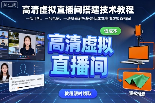 高清虚拟直播间搭建技术教程，一部手机、一台电脑、一块绿布轻松搭建低成本高清虚拟直播间-米壳知道—知识分享平台