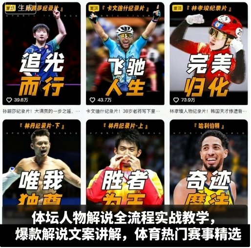体坛人物解说全流程实战教学，爆款解说文案讲解，体育热门赛事精选-米壳知道—知识分享平台
