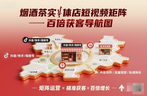 烟酒茶实体店短视频矩阵百倍获客导航图-米壳知道—知识分享平台