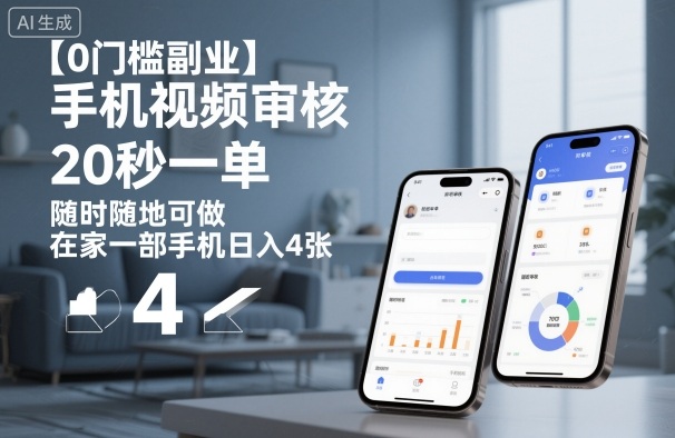 【0门槛副业】手机视频审核，20秒一单，随时随地可做，在家一部手机日入4张【揭秘】-米壳知道—知识分享平台