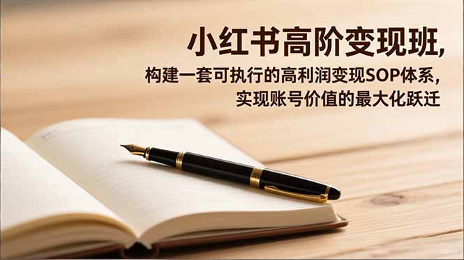 小红书高阶变现班，构建一套可执行的高利润变现SOP体系，实现账号价值的最大化跃迁-米壳知道—知识分享平台