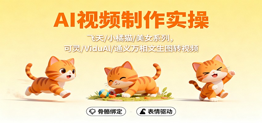 AI视频制作实操，飞天/小橘猫/美女系列，可灵/ViduAl/通义万相文生图转视频-米壳知道—知识分享平台