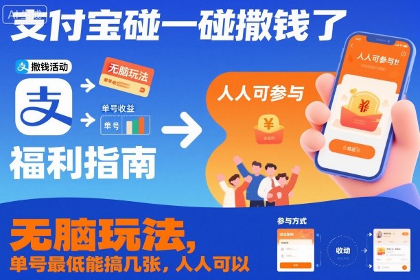 支付宝碰一碰撒钱了，无脑玩法，单号最低能搞几张，人人可以撸【揭秘】-米壳知道—知识分享平台