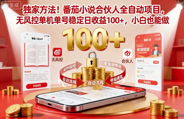 独家方法!番茄小说合伙人全自动挂G项目,无风控单机单号稳定日收益100+,小白也能做【揭秘】-米壳知道—知识分享平台
