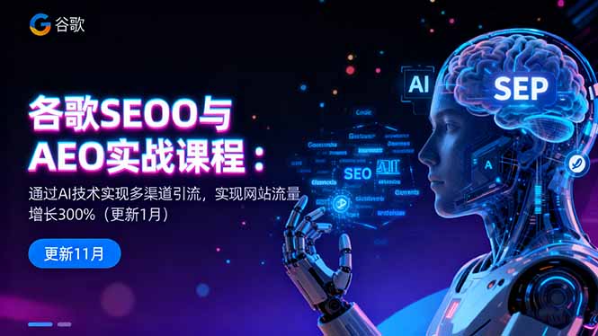 谷歌SEO与AEO实战课程：通过AI技术实现多渠道引流，实现网站流量增长300%-米壳知道—知识分享平台