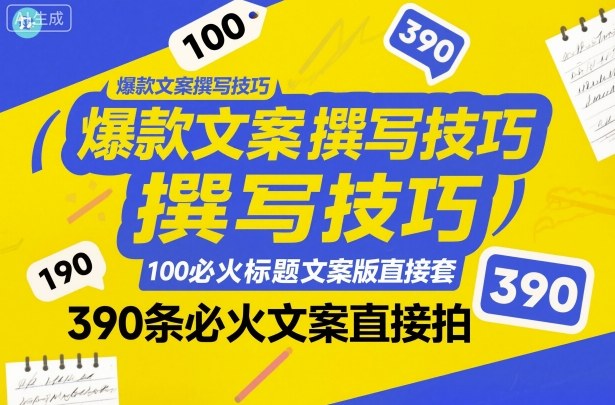 爆款文案撰写技巧，100个必火标题文案模版直接套，390条必火文案直接拍-米壳知道—知识分享平台
