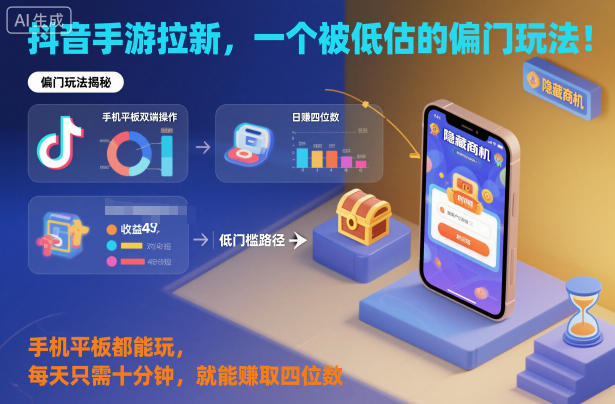 抖音手游拉新，一个被低估的偏门玩法！手机平板都能玩，每天只需十分钟，就能賺取四位数【揭秘】-米壳知道—知识分享平台