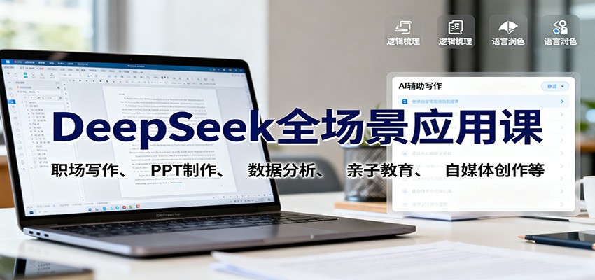 DeepSeek全场景应用课：职场写作、 PPT制作、数据分析、亲子教育、自媒体创作等-米壳知道—知识分享平台
