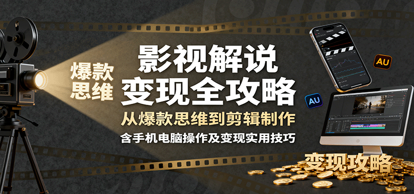 影视解说变现全攻略：从爆款思维到剪辑制作，含手机电脑操作及变现实用技巧-米壳知道—知识分享平台