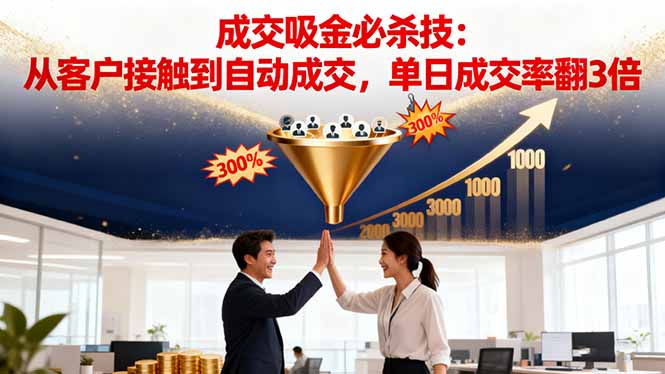 吸金成交营销必杀技:从客户接触到自动成交,单日成交率翻3倍-米壳知道—知识分享平台
